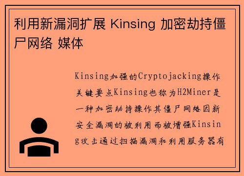 利用新漏洞扩展 Kinsing 加密劫持僵尸网络 媒体